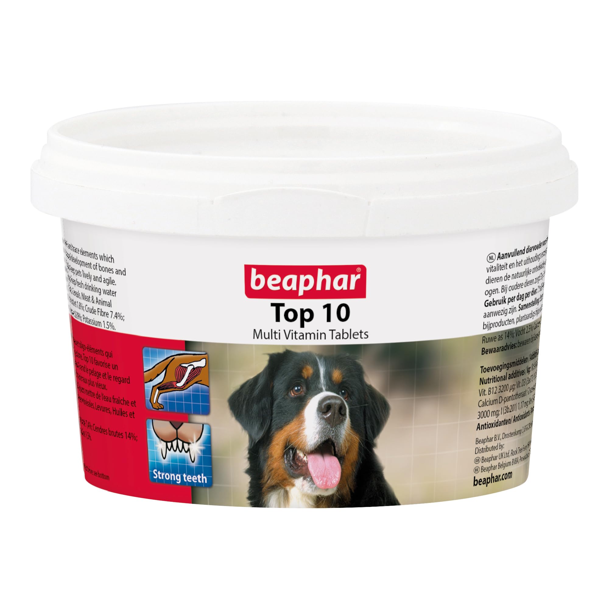 Beaphar - Top 10 Multi-Vitamin Tablets for Dogs - Daily Essential Supplement – With Vitamins A, B, D, E and Minerals, Supports a Healthy Immune System, Skin & Coat, Strong Bones & Teeth - 180 Tablets