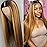Pobokix Highlight Ombre V Part Wigs Human Hair Straight Balayage Blonde V Part Human Hair Wigs Glueless Clip in Half Wigs for Black Women 180% Density 22inch T1BP4/27