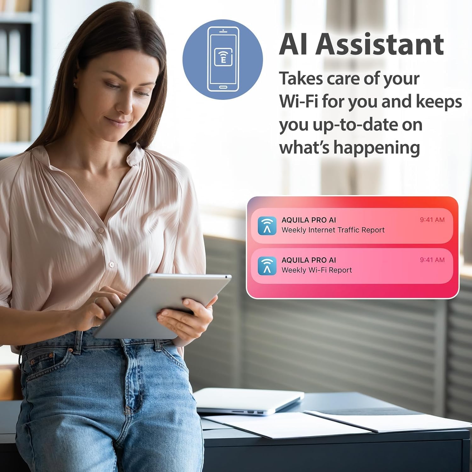 D-Link M30 Smart Router AQUILA PRO AI AX3000 con Wi-Fi Mesh, Traffic Optimaser con AI, Parental Control, Porte Gigabit, MU-MIMO, 1024 QAM, OFDMA, WPA3. Funziona con Alexa/Assistente Google.