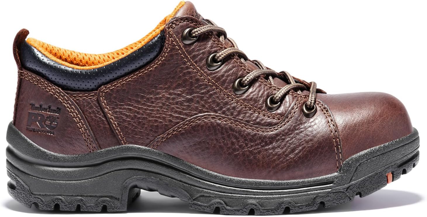 Timberland PRO Women's TiTAN Oxford Alloy Safety Toe Industrial Work Shoe, Brown-2024 NEW, 7M - Image 2