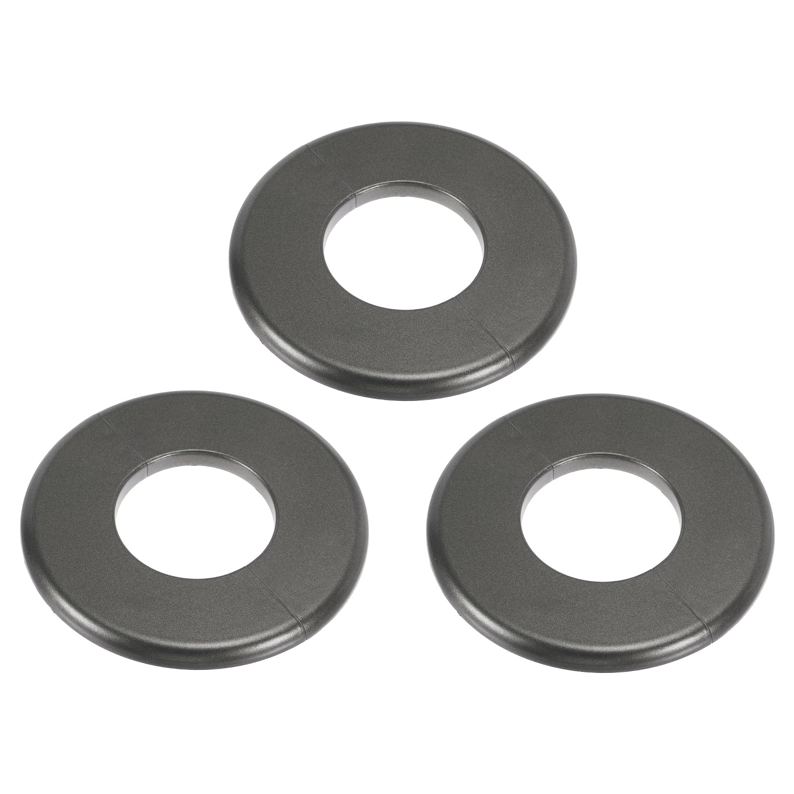 sourcing map 3Pcs Wall Split Flange, ABS Self-Adhesive Escutcheon Plate for 51mm/2" Diameter, Water Pipe Cover for Kitchen Toilet Faucet Decoration, Grey