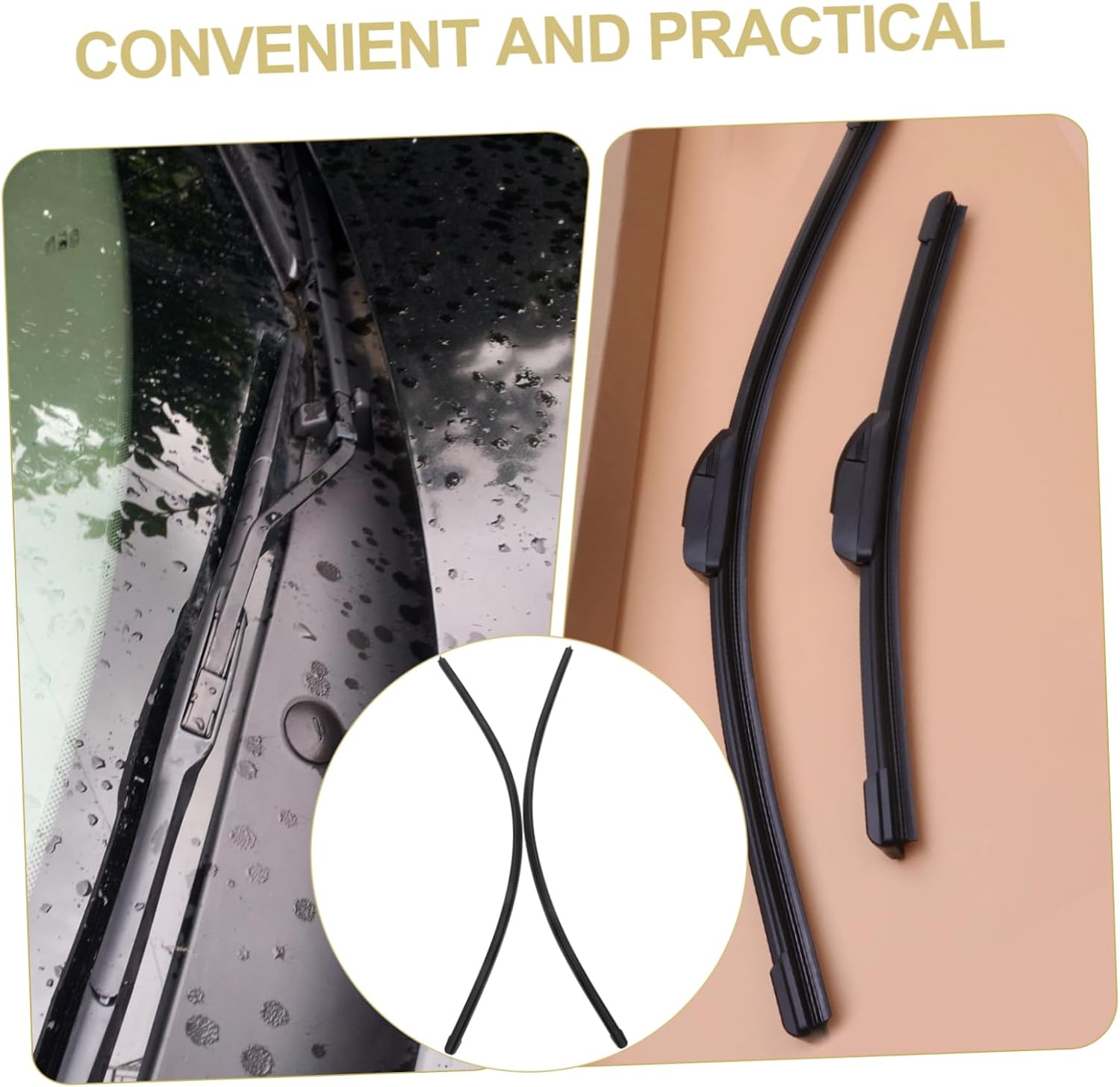 IMIKEYA 2pcs Windshield Wiper Refills for Compatibility Wide Strips for Easy Installation for Cars and Suvs