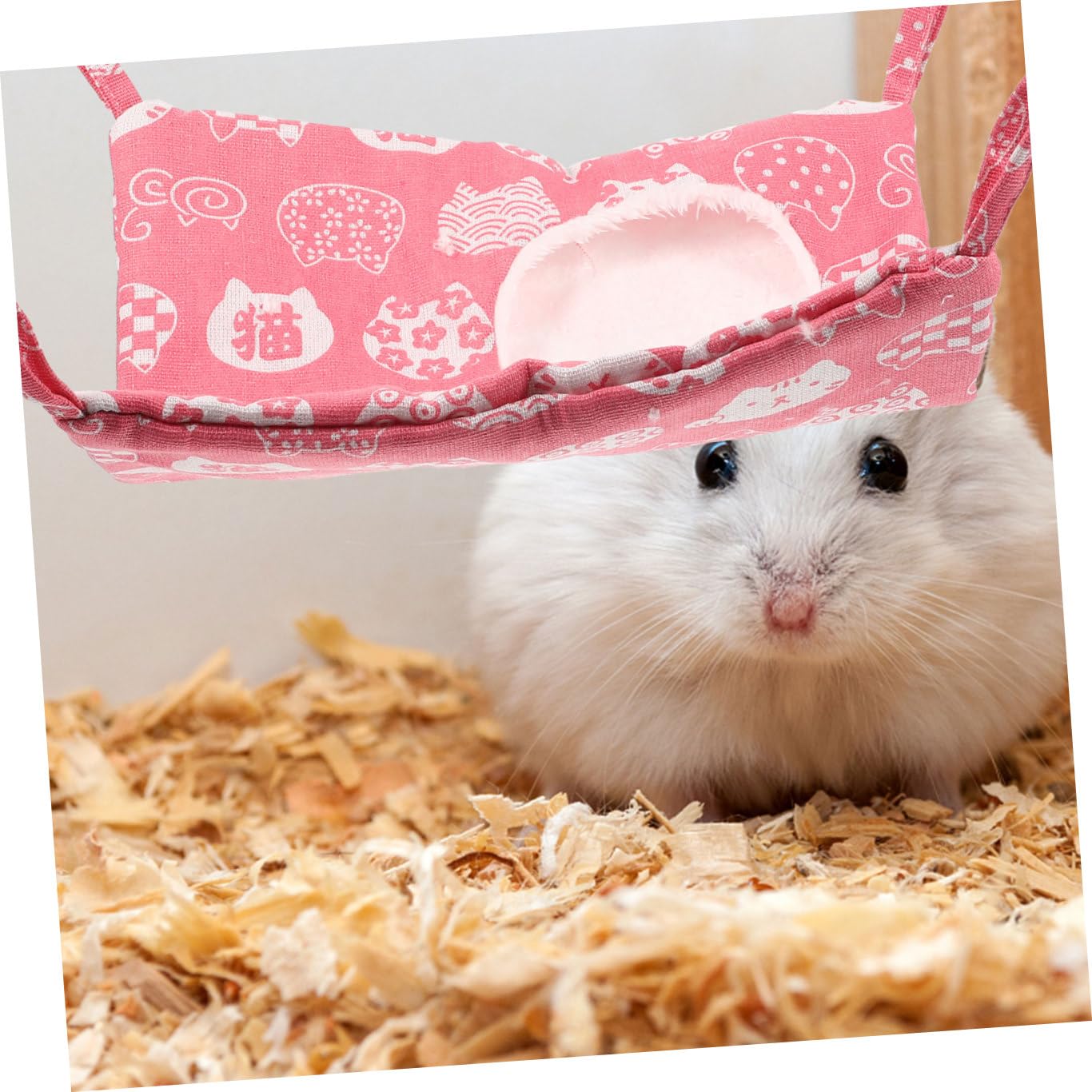 HANABASS 5piezas Cama Colgante para Hámster y Cobayas Hamaca Cálida y Cómoda Accesorio para Mascotas para Chinchillas y Pequeños Roedores Diseño De Gato Suerte