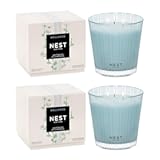NEST New York Scented 3-Wick Candle&comma; Driftwood & Chamomile - 21&period;2 oz&comma; Pack of 2 - Up to 100-Hour Burn Time - Reusable Glass Vessel