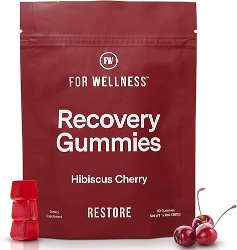 Miniatura 13 de For Wellness Recovery Gummies Restore Suplementos de energía de cereza ácida con electrolitos para el dolor muscular, rendimiento y recuperación