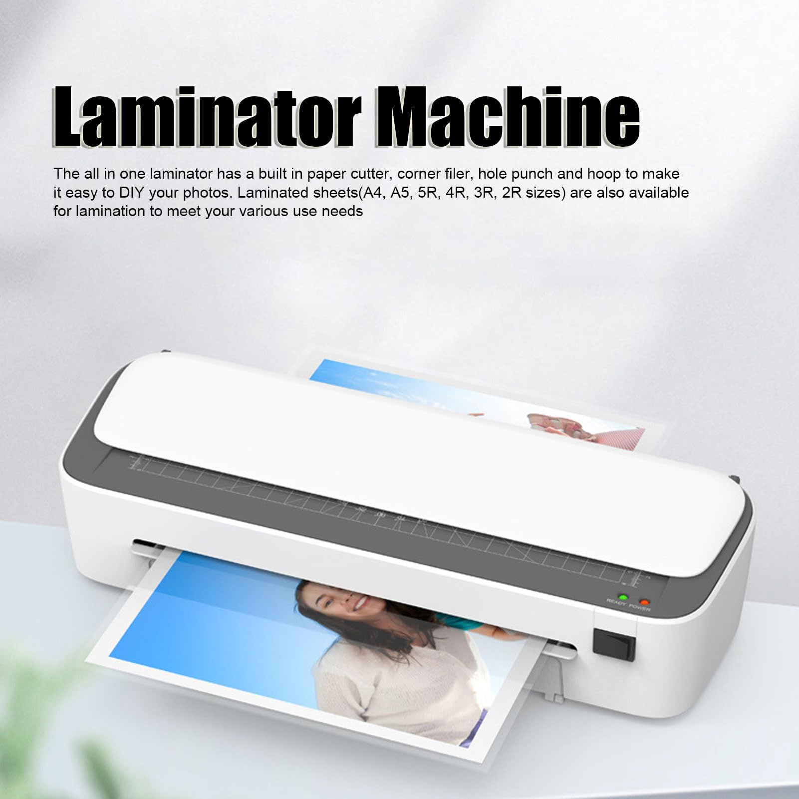 Macchina Laminatoria Versatile con Taglierina e Rotonde - Modalità Calda Rapida, Calda/fredda per Ufficio, Scuola e Business, Plug 220v -240v UE (Plug 220-240 V.)