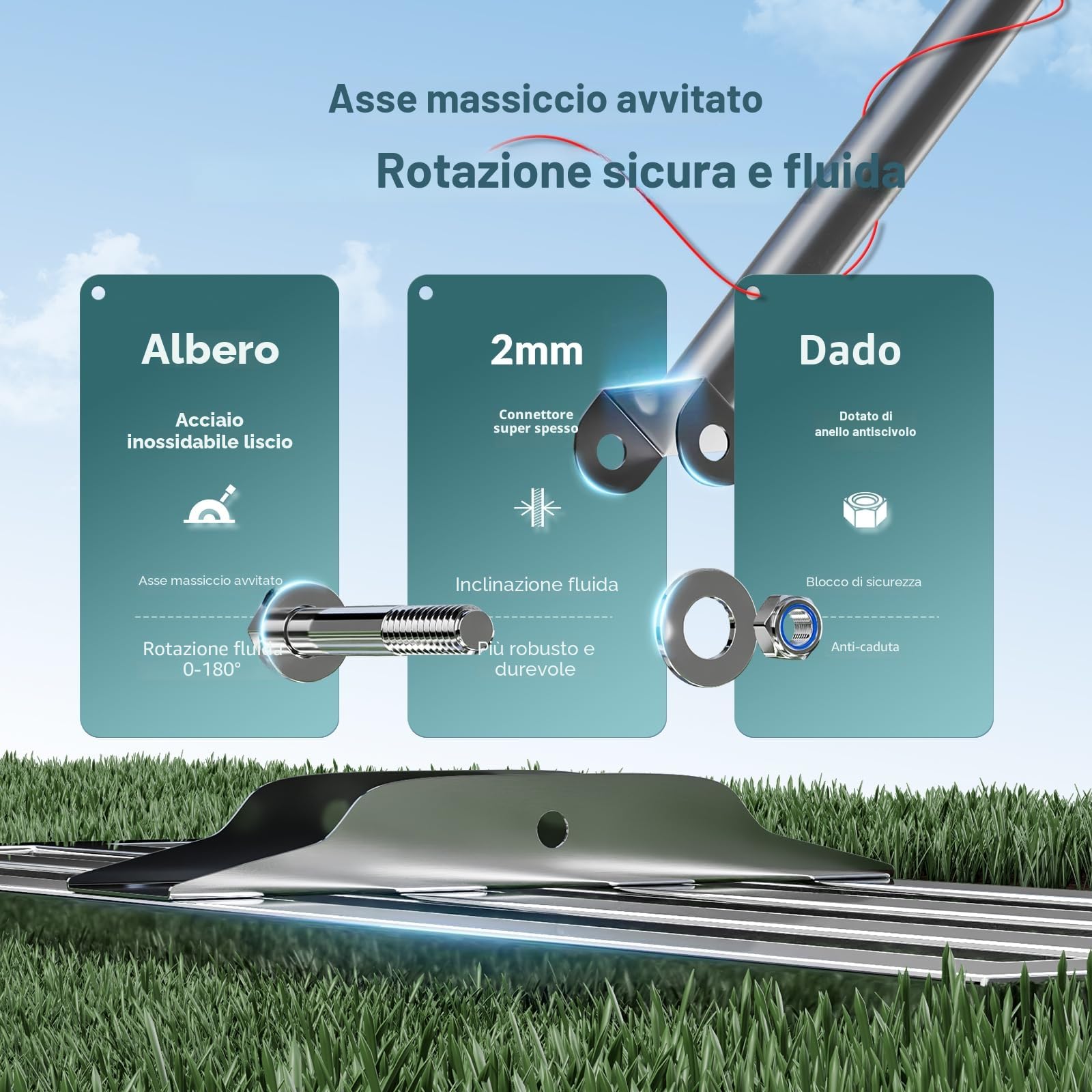 Rastrello Livellatore per Prato in Acciaio Inossidabile 75*25cm – Rastrello con Base Superiore Completamente Chiusa, Livellatore per Prato per Uso Intensivo, Non si Ribalta Facilmente