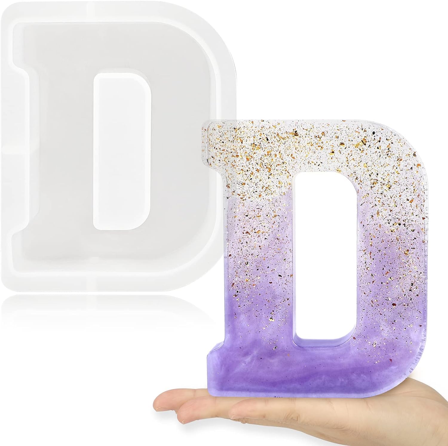 7 Inch Large Letter Molds for Resin, 3D A Capital Alphabet Epoxy Resin Mold, A to Z Thick Resin Letter Molds for Making Letters, Word Sign Art, DIY Crafts, Making Cake, Party Home Decor