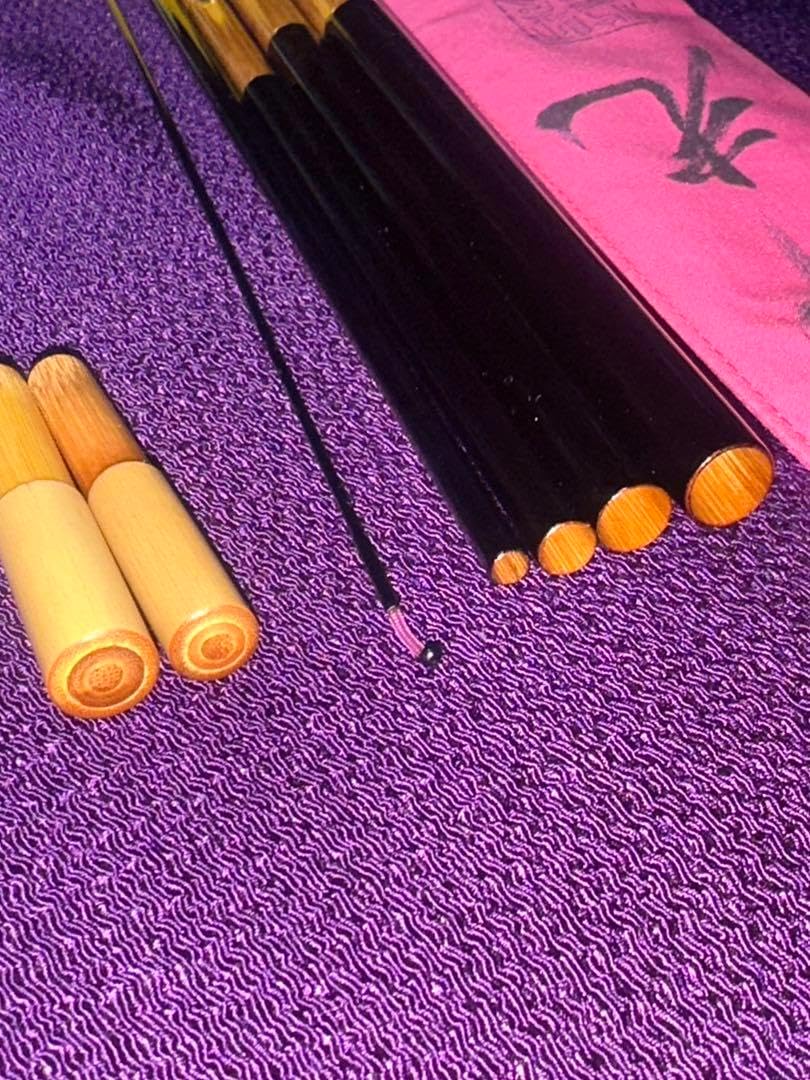 貴重な14尺1寸竿で4本継のへら竿 朴石作 つり心 妙 硬調 節巻 綿握り