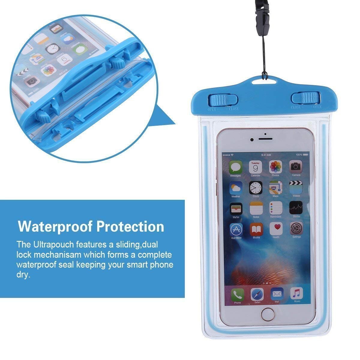 TORIOX Universal Waterproof Case, Phone Pouch for Swimming, Hiking, Biking, Underwater Photography, Rain Fits for All Mobiles (2) Multi 1