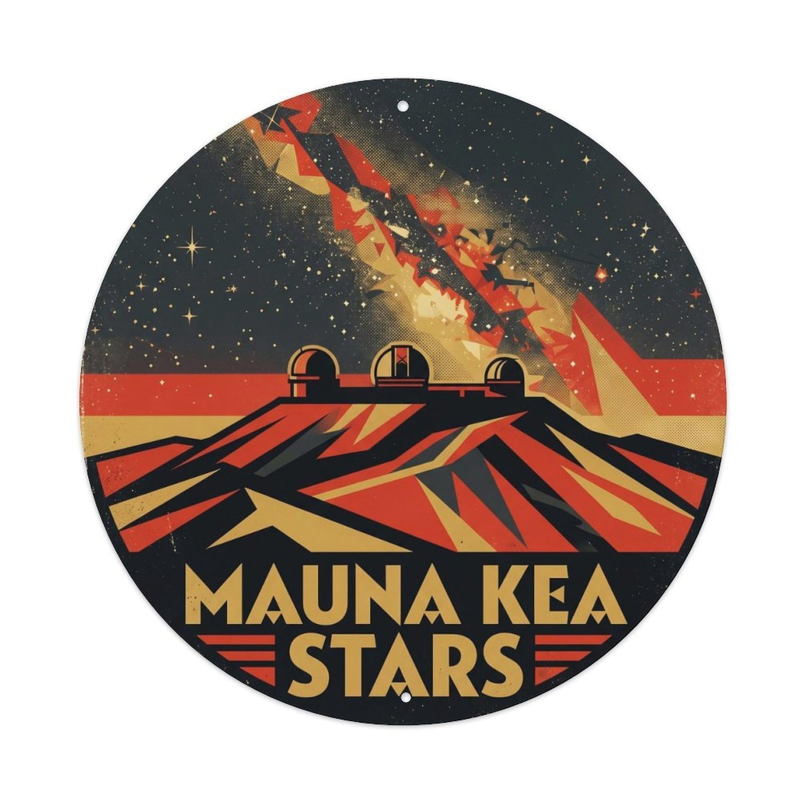 Hawaii Mauna Kea Starry Night Volcanic Island Sky Metal Tin Sign