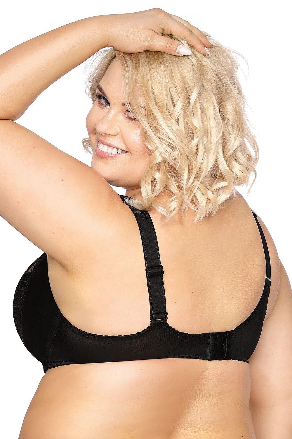 Gaia Reggiseno Non Imbottito Classico con Ricami 874M Samira Maxi, Nero,9F