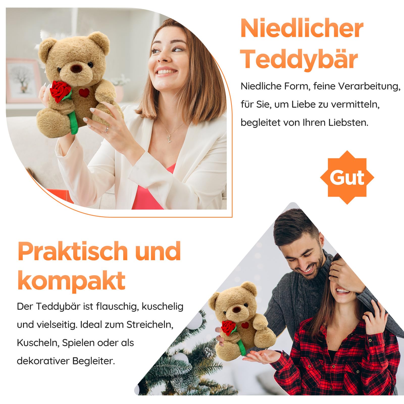 QIGEEKU Teddybeer, knuffeldier teddybeer, pluche beer, teddy met liefde, knuffeldier, speelgoed, decoratiekamerkussen, zachte knuffeldier, pluche teddy, knuffeldier, pluche dier, 25 cm (lichtbruin QIGEEKU Teddybeer, knuffeldier teddybeer, pluche beer, teddy met liefde, knuffeldier, speelgoed, decoratiekamerkussen, zachte knuffeldier, pluche teddy, knuffeldier, pluche dier, 25 cm (lichtbruin