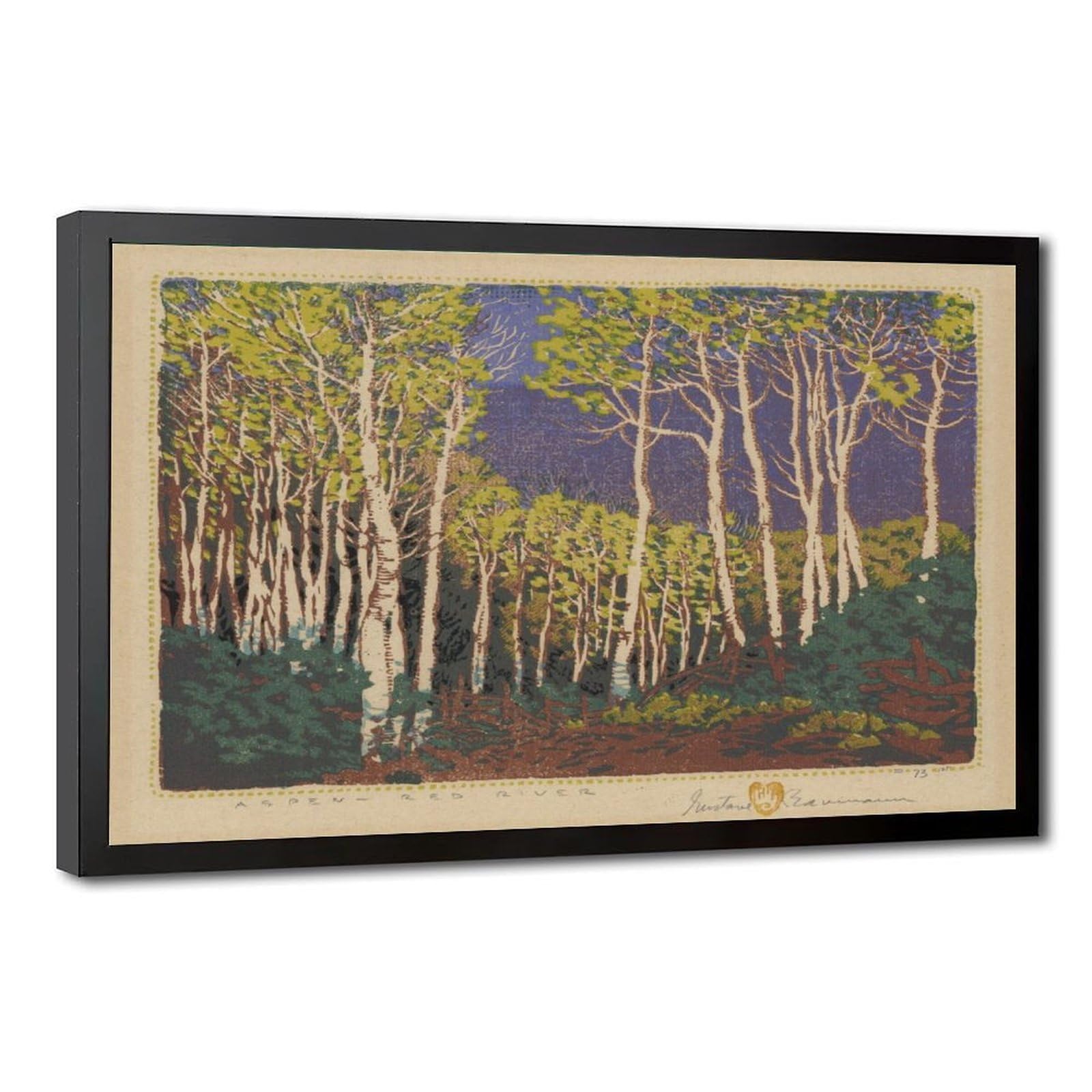 WCYB Gustave Baumann Aspen, Red River - Vintage Southwestern Landscape Giclée Prints Posters Canvas Deco Paintings Wall Art For Office Living Room Hangable