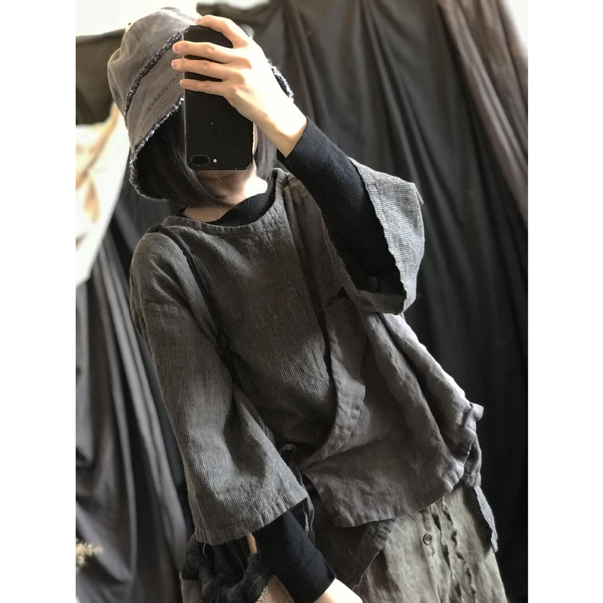 NFYM Sombrero de verano para 4 estaciones, para viajes, playa, para mujeres, hombres, unisex, de lino, transpirable, plegable, sombrero de pescador al aire libre, Gris, Talla única