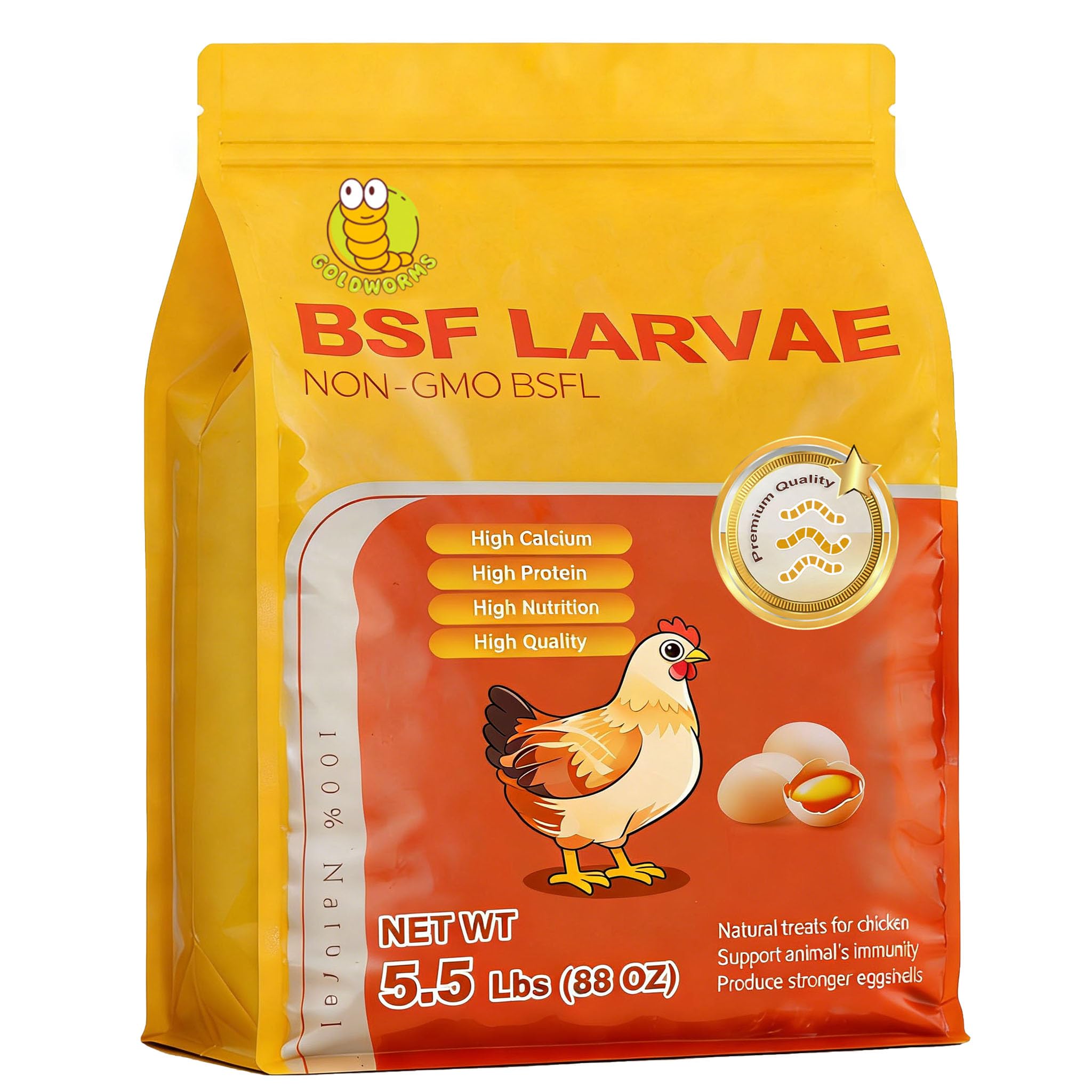 5.5LB Dried Black Solider Fly Larvae, BSFL is High Protein Chicken Feed with 85x More Calcium Than Dried Mealworms, Poultry Treats, Chickens Love, Birds Love, Hens Love, Ducks Love