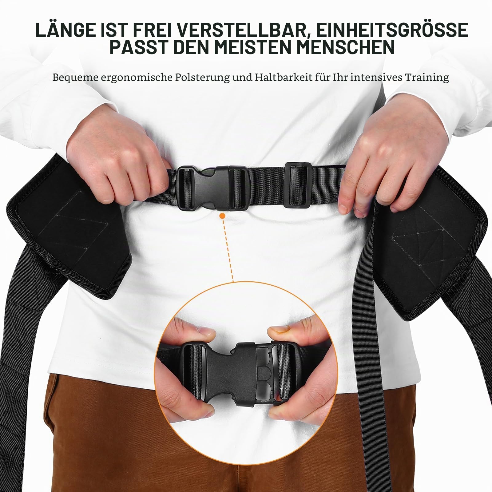 Schlittenziehgürtel, verstellbarer Schlitten-Trainings-Taillengürtel, Gürtel zum Ziehen, Gewichtsschlittenzuggürtel für Reifen, Kniebeugen, Beinmuskulatur, Krafttraining Widerstandstraining