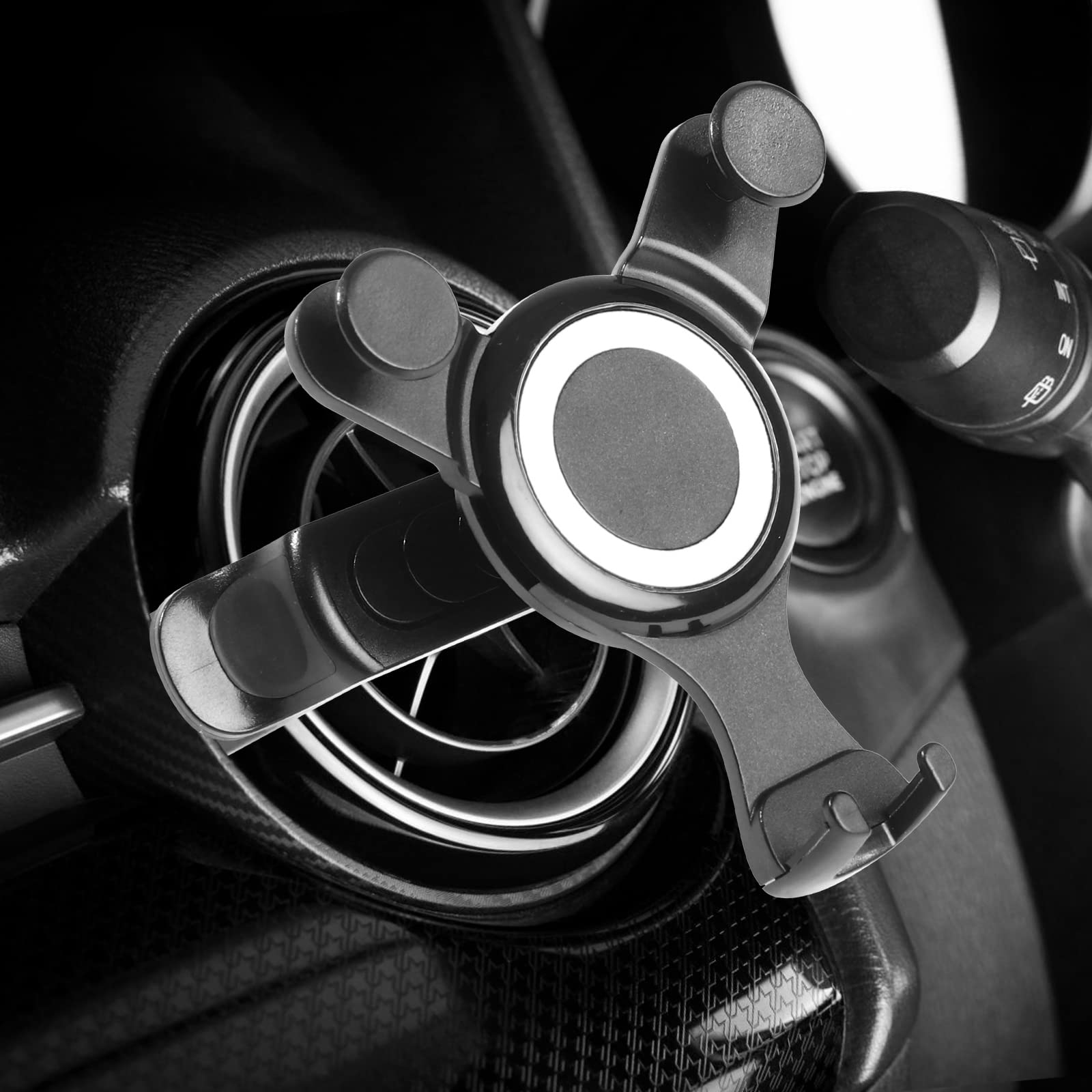 KOYILTD Car Mobile Phone Holder for Round Vents Scratch Protection Car Mobile Phone Holder for Mercedes-Benz A/B/C/E/S Smart 451 453 Mini-Cooper FIAT 500 Ibiza