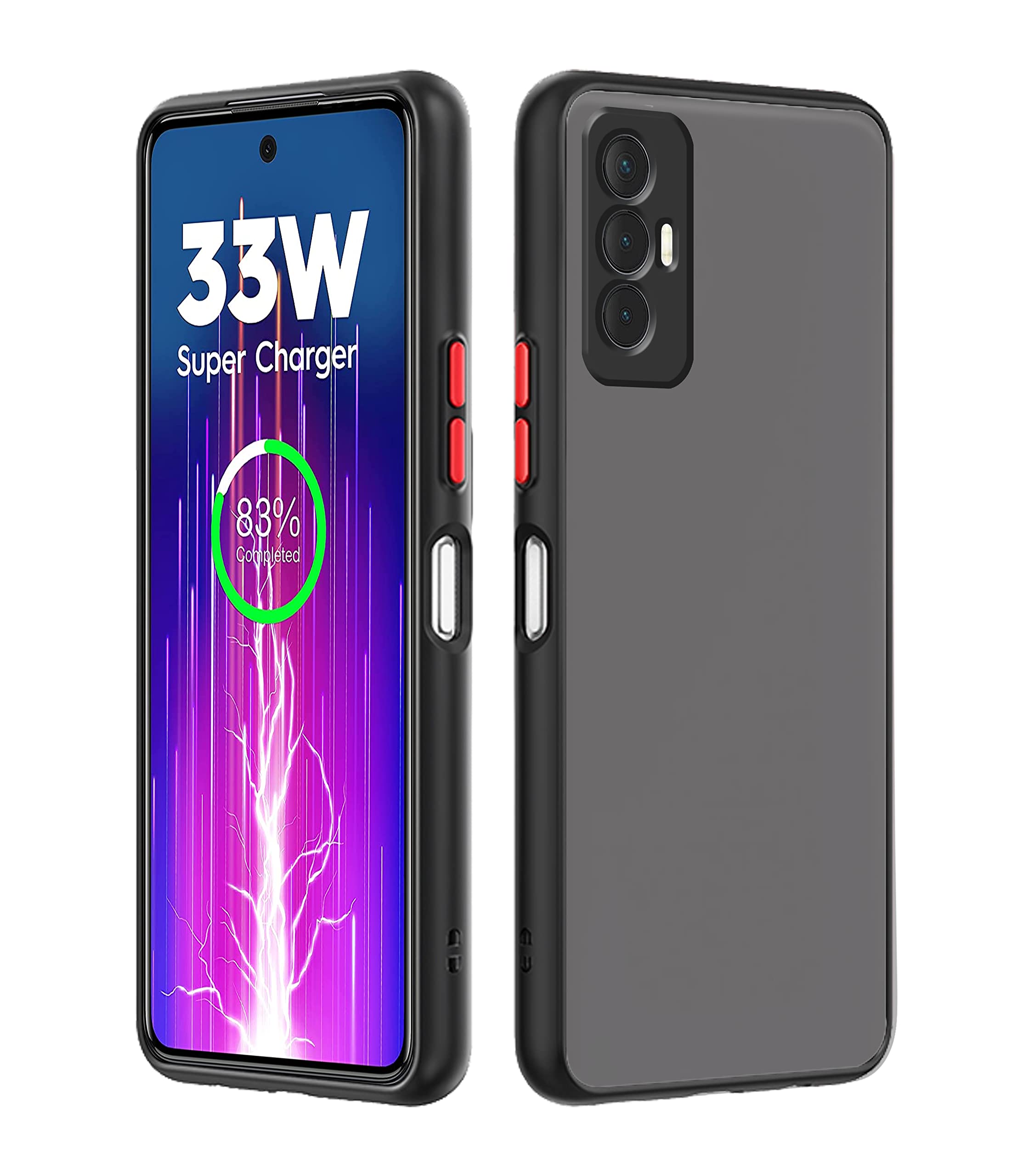 Pikkme Thermoplastic Polyurethane Hybrid Smoked Back Full Camera Protection Raised Edges Super Soft-Touch Bumper Case for Tecno Spark 8 Pro (Black) (B09YHXFF9Y) Amazon Price History, Amazon Price Tracker