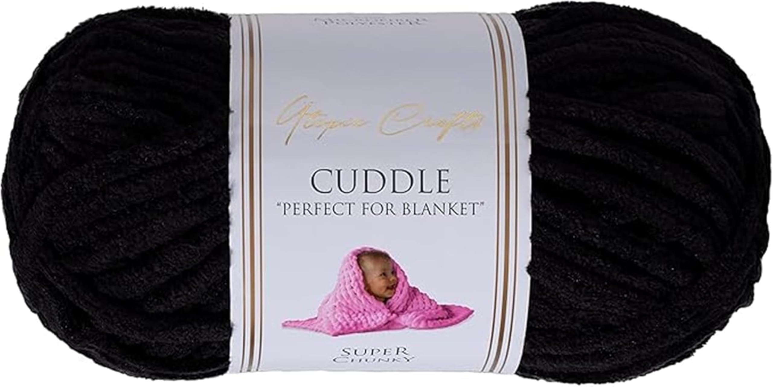 Utopia Crafts Cuddle Super Chunky Chenille Soft Yarn for Knitting and Crochet (Black, 100g)