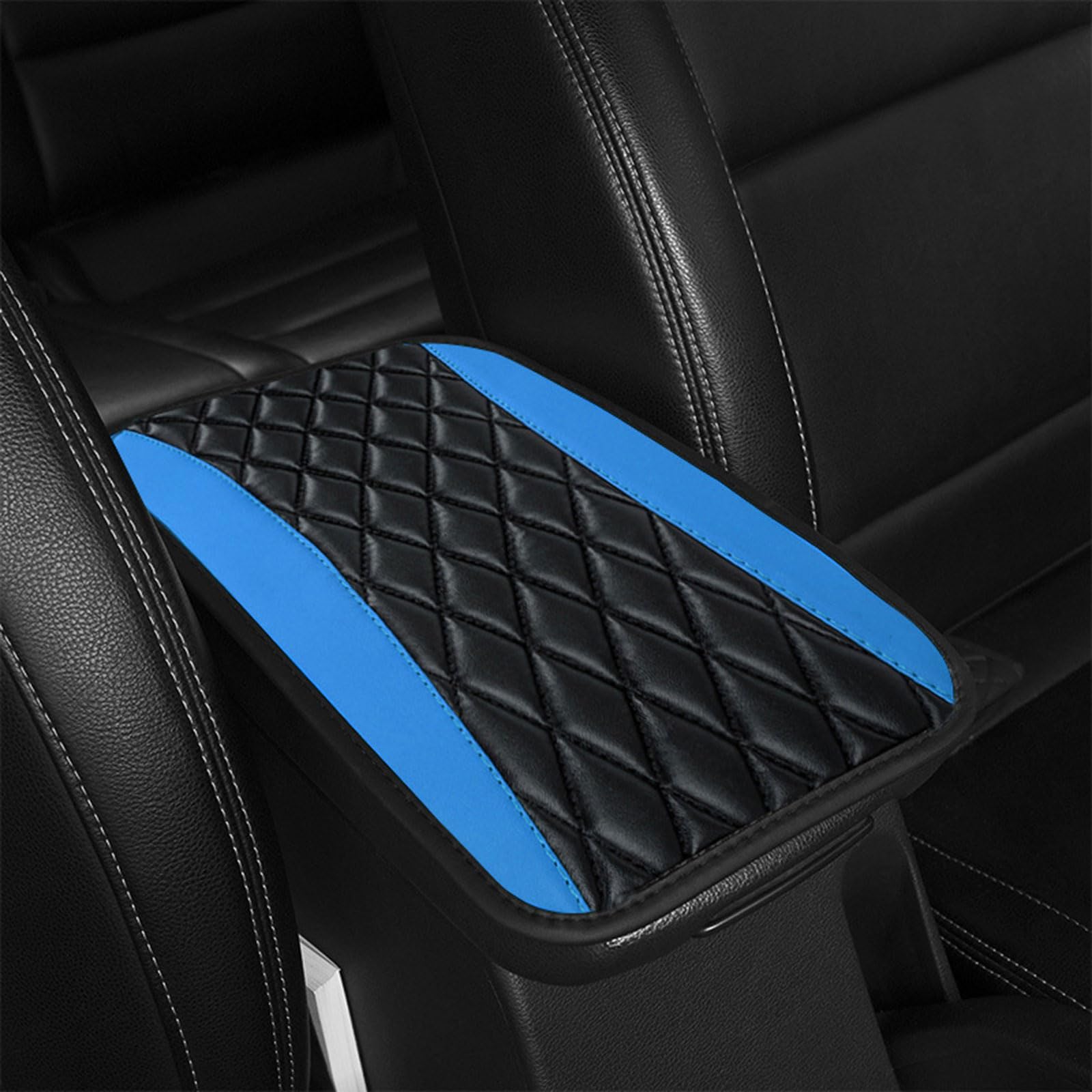 Ggoin B Blue Center Console Cover For Nissan Juke/Juke Nismo/Juke Hybrid, Leather Car Center Console Cover Armrest Cover Car Accessories,