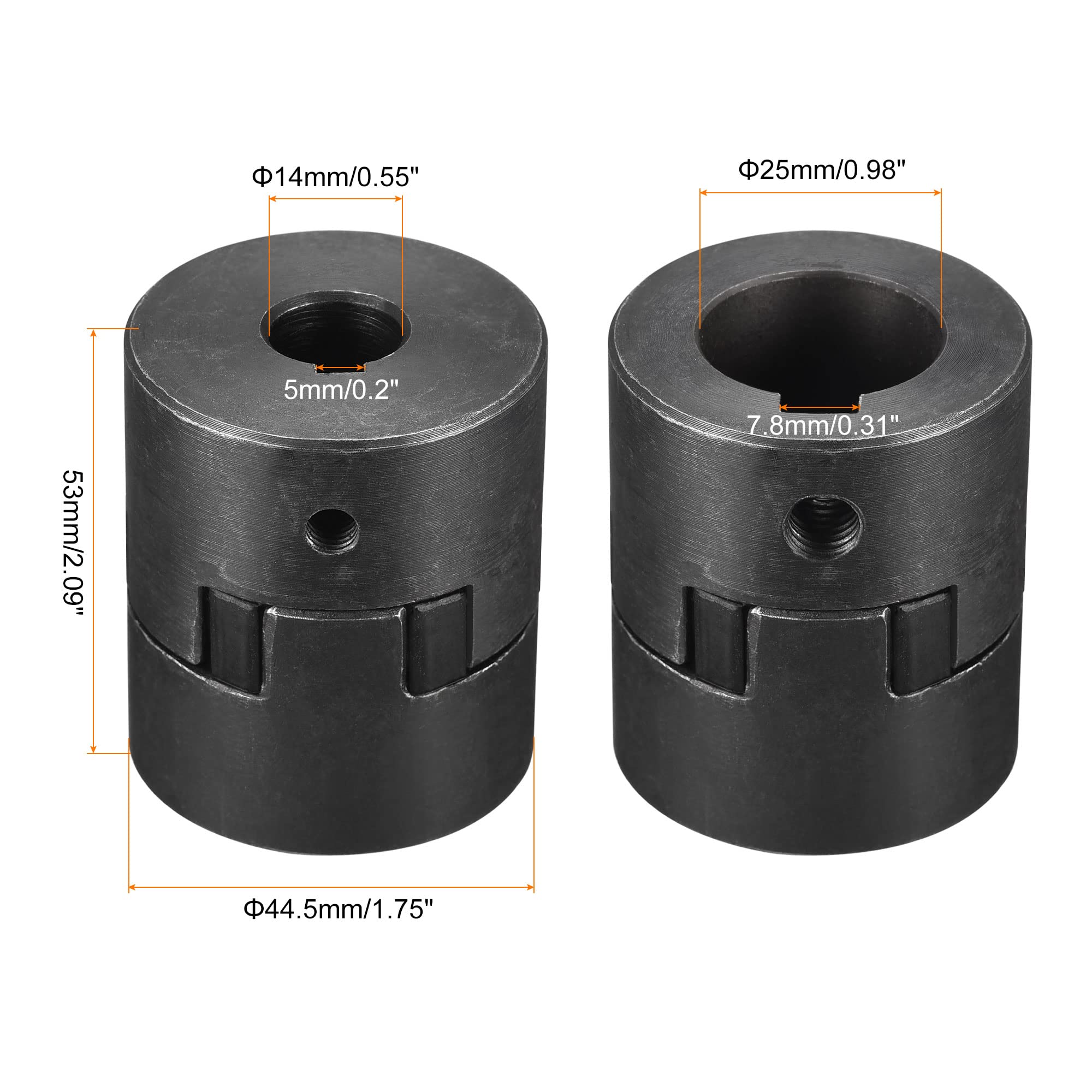 sourcing map Flexible Acoplamiento Eje 14mm a 25mm 53mm x 44,5mm Motor Acoplador Junta