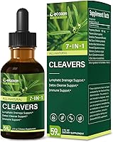 Organic Cleavers Herb Extract Drops 2oz - Lymphatic Drainage Detox Cleanse Immune Support with Dandelion Horsetail Elderberry Reishi by DetoxenNATURE
