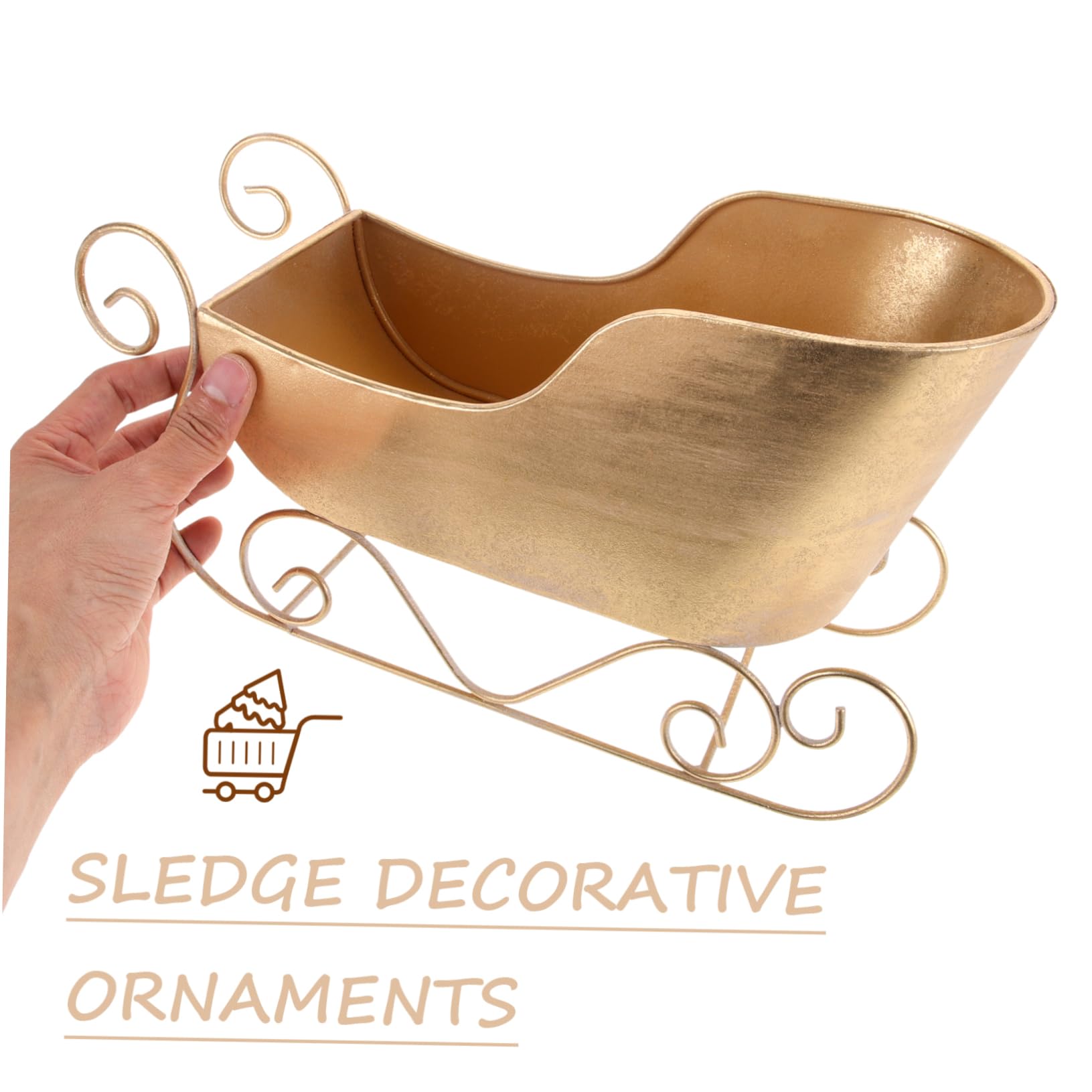 PRETYZOOM Weihnachtlicher Schlittenschmuck aus Eisen in Gold als Klassische Weihnachtsbaum Hängedekoration und Fotorequisite für Weihnachtsfeier und Festliche Partys