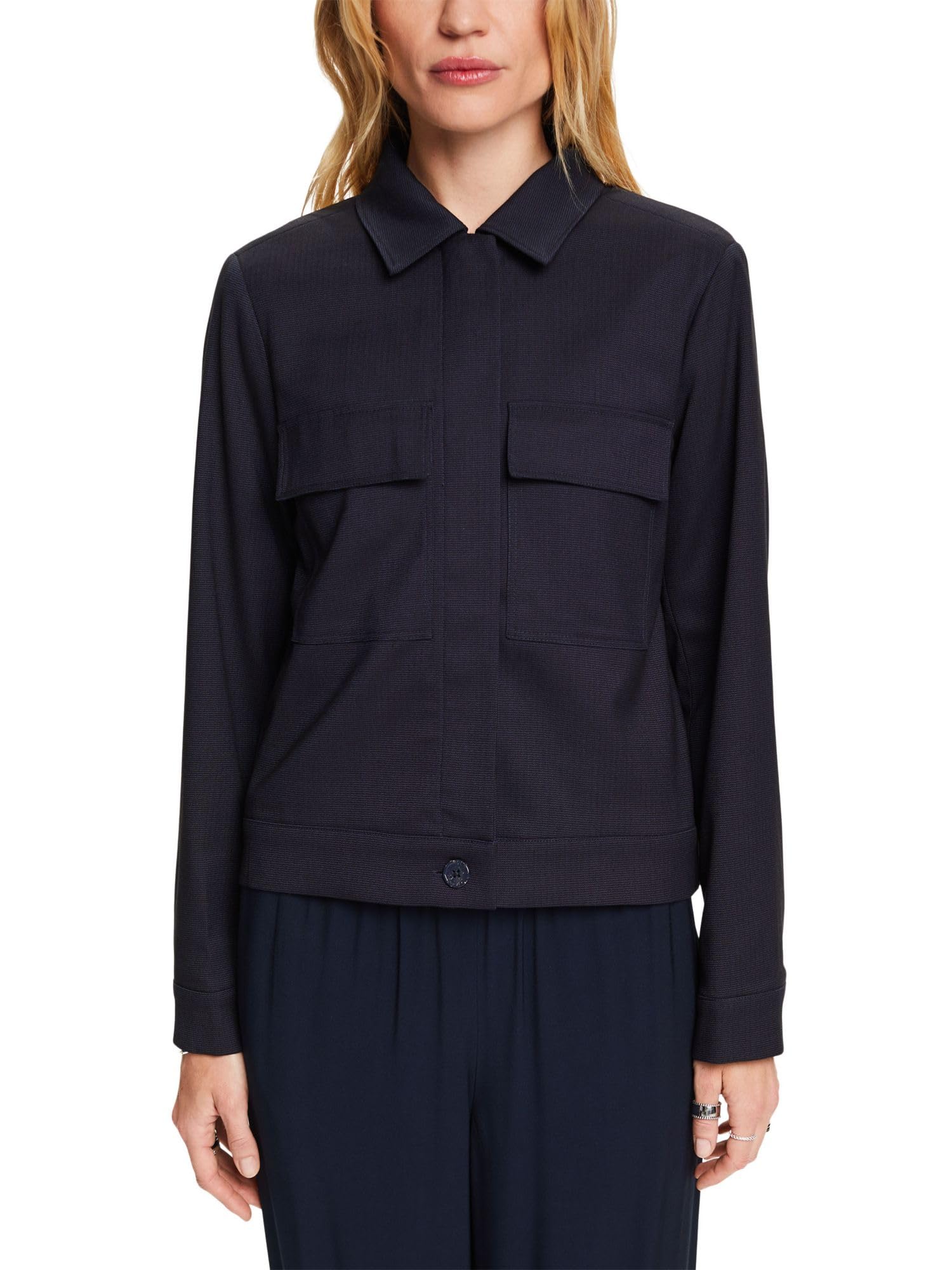 ESPRIT Women's 083ee1g381 Blazer, Blue, XS