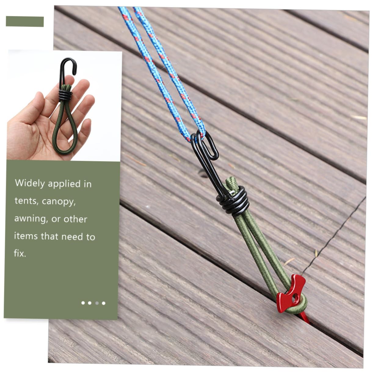 20 Stück Bungee-Seile Mit Doppel-J-Haken – Elastische Gurte, 91,4 Cm, Schwarz, Für Camping, Zelt, Transport & Heimwerken