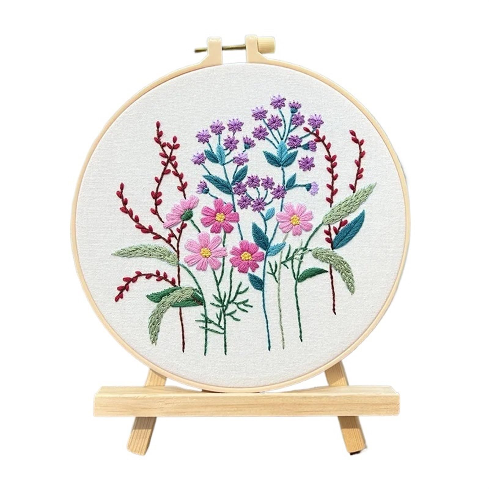 LKLNKVL embroidery, Embroidery Kit， Mbroidery Kit For Beginners Adults, Beginner(Color 09,With hoop(plastic))