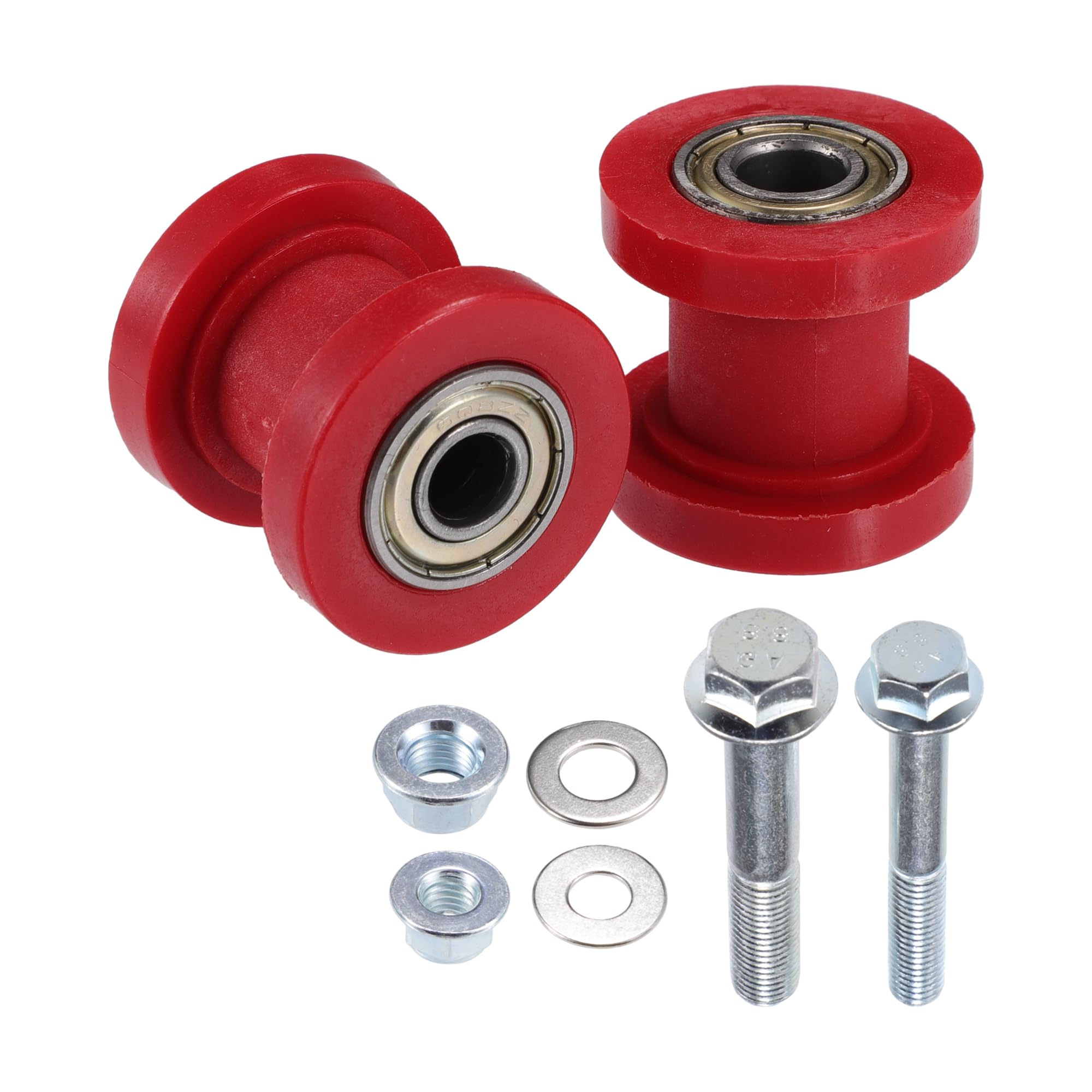 Tenditore a Rulli per Catena/per Moto 8mm 10mm 2 Set Rosso