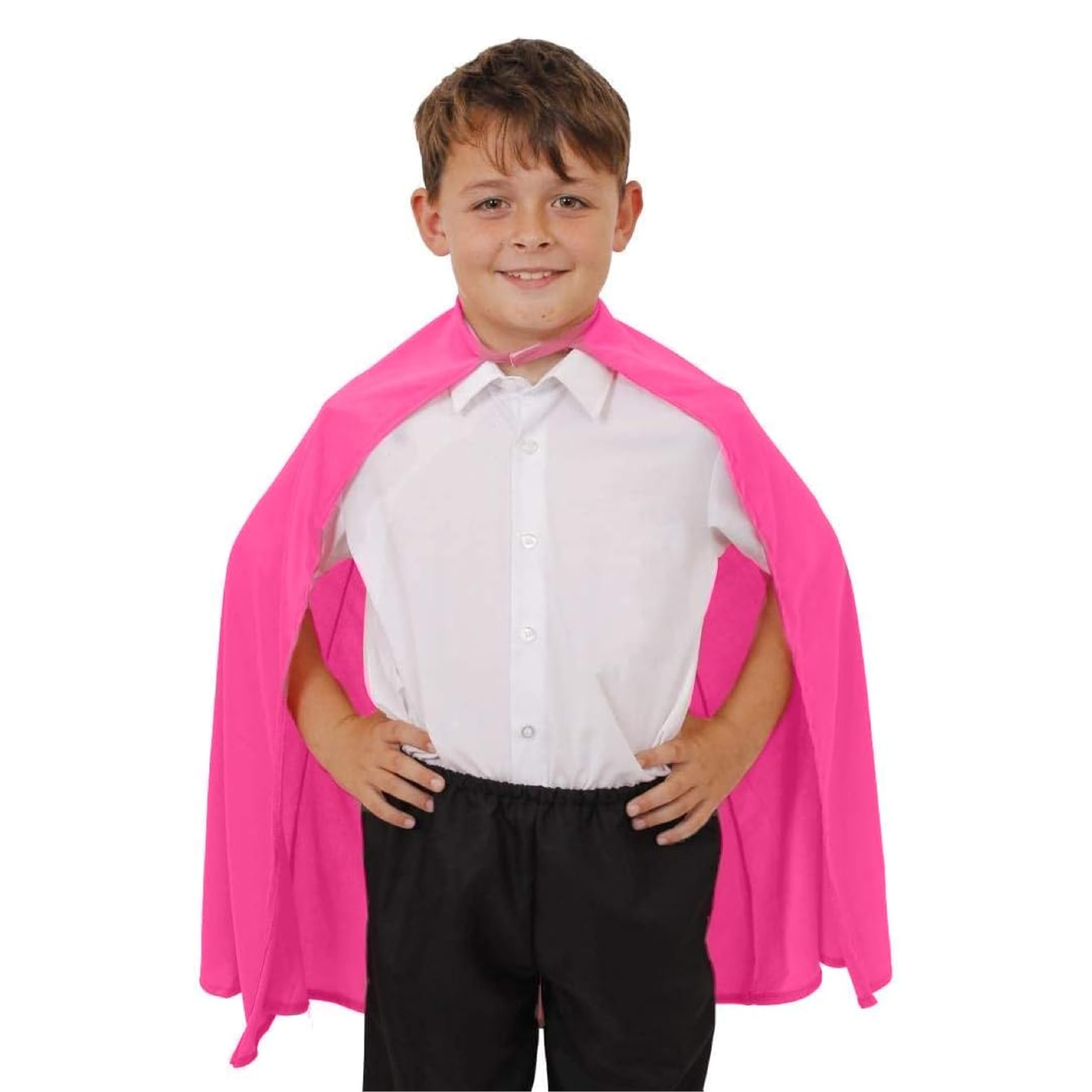 Childs Pink Superhero Cape, Fancy Dress Costume Accesssory, Perfect for for St Patricks Day Comic Book Characters