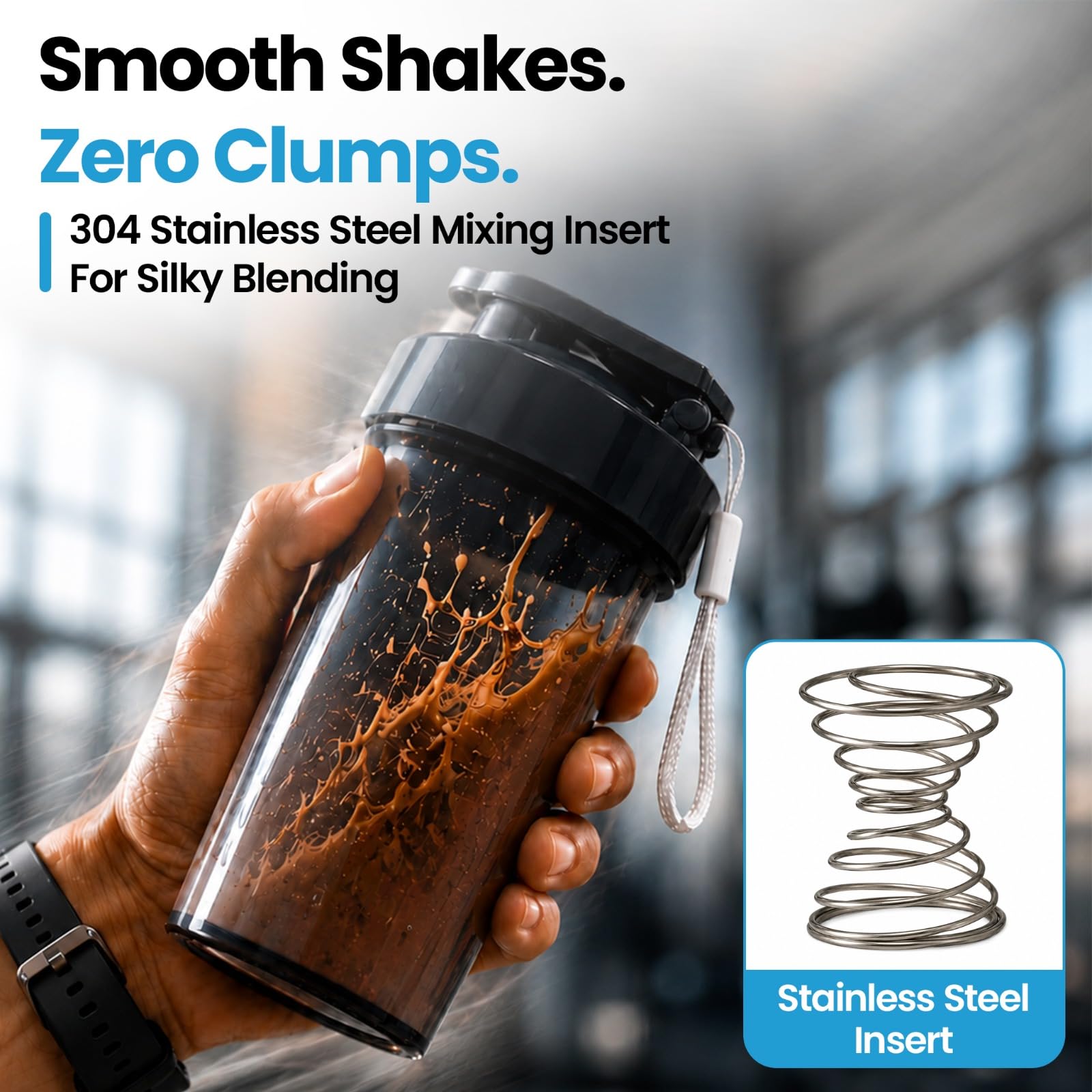 Travel-Friendly Small Shaker Bottle for Protein Shakes, Supplements: 2-Pack — Amazon image 3