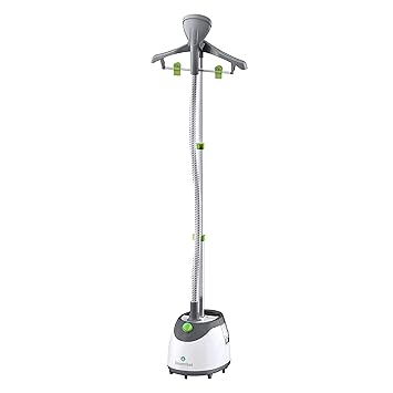 Steamfast SF-562 Canister Garment Steamer with Clothes Hanger and Fabric Brush, White