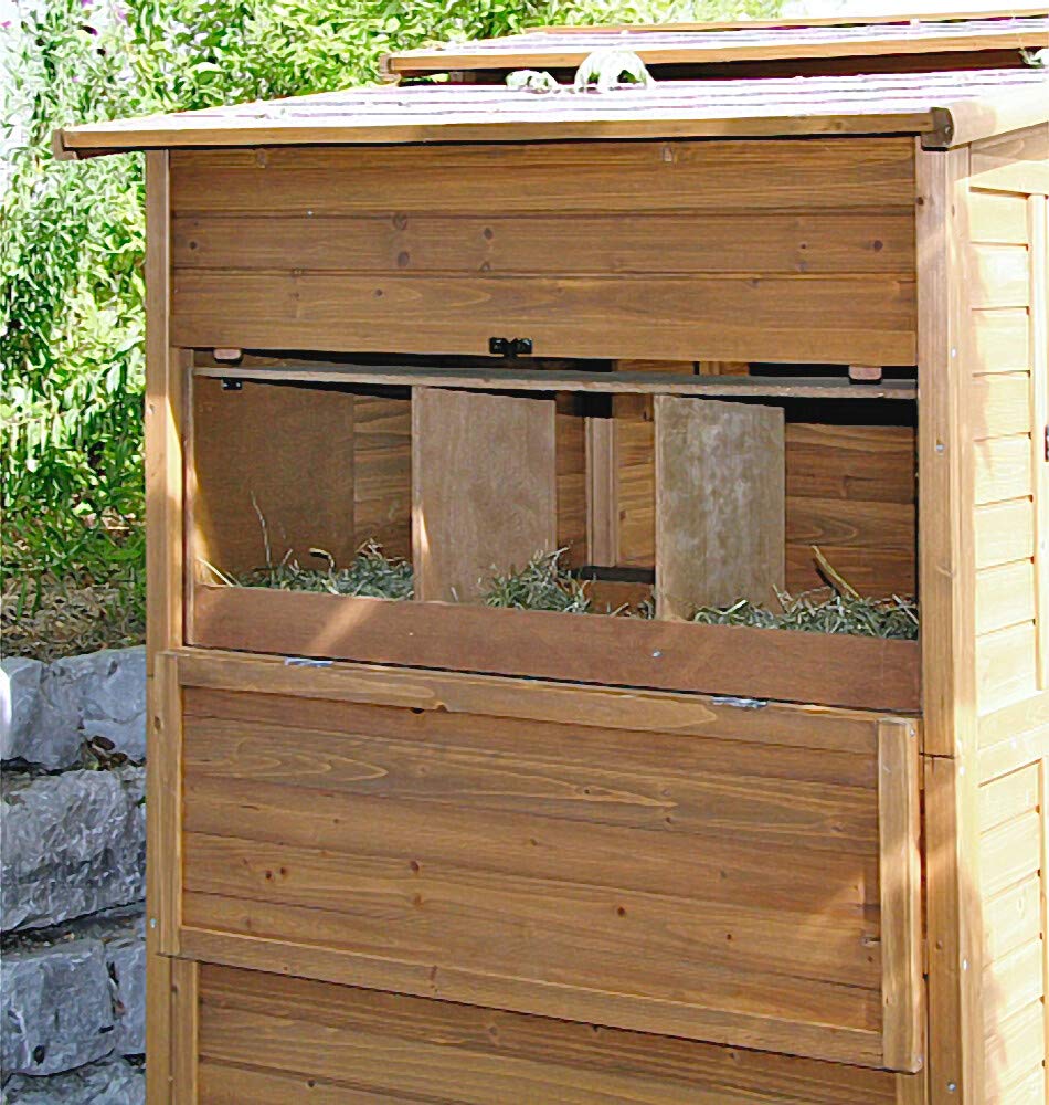 Kerbl Hobbyfarming Hühnerhaus, 222 x 115 x 200 cm, mehrere Etagen, 6 Türen, wetterfestes Dach, 6 Legenester