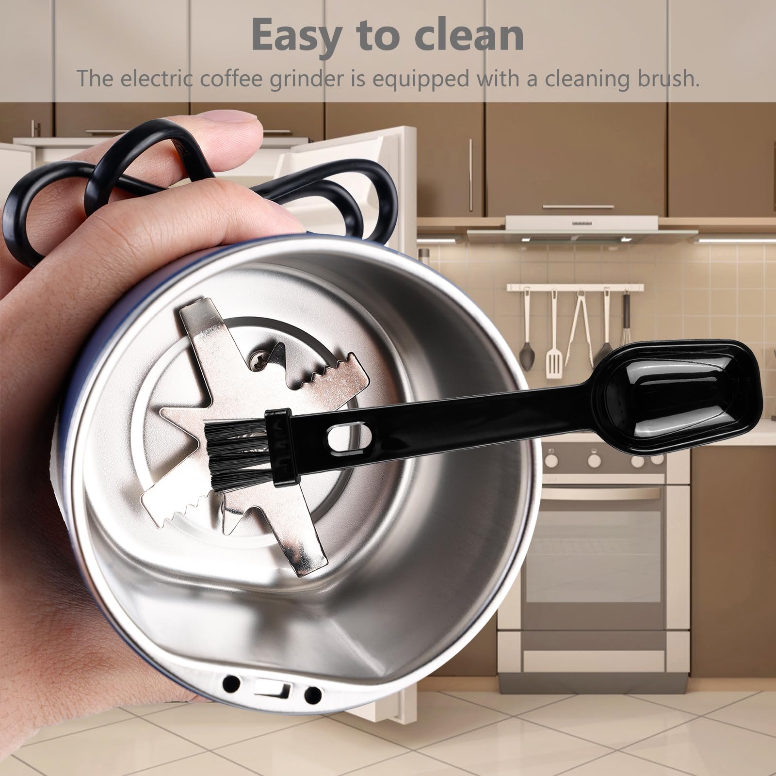 Macinacaffè Elettrico 300W - Macina Spezie, Semi E Noci Con Lame Acciaio Inox - Foto 8