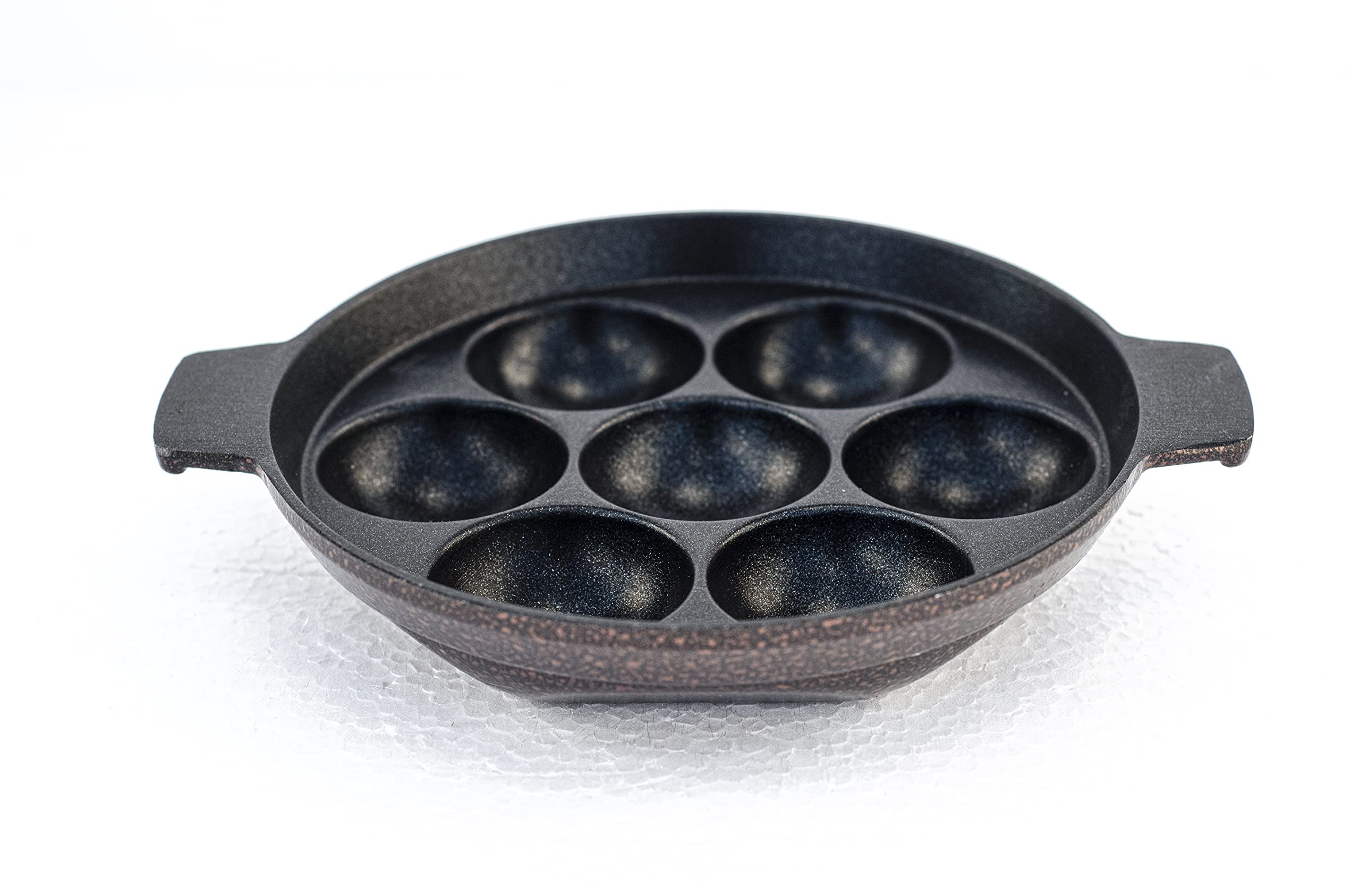 FUTENSILS Non Stick 7 Cavity Appam Maker/Ponganalu Pan/Paniyarakkal Maker/Kulipaniyaram/Paddu Tawa, Paniyaram Pan Non Stick (Aluminum), Weight - 0.700 Kg, Red