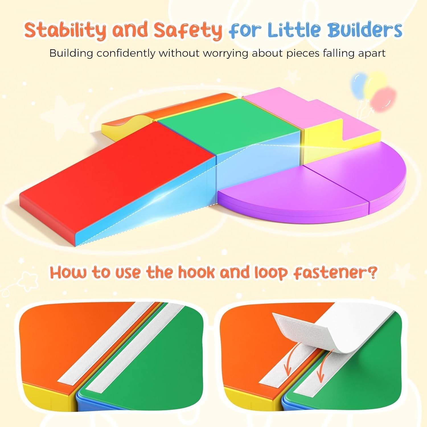 Schaumstoff bausteine Schaumstoff-Kletterblöcke für Kleinkinder, Softplay-Bällebad, Softplay-Klettern mit faltbarem Block, Montessori Spielzeug Set für Indoor-Spaß, Baby Soft Playset
