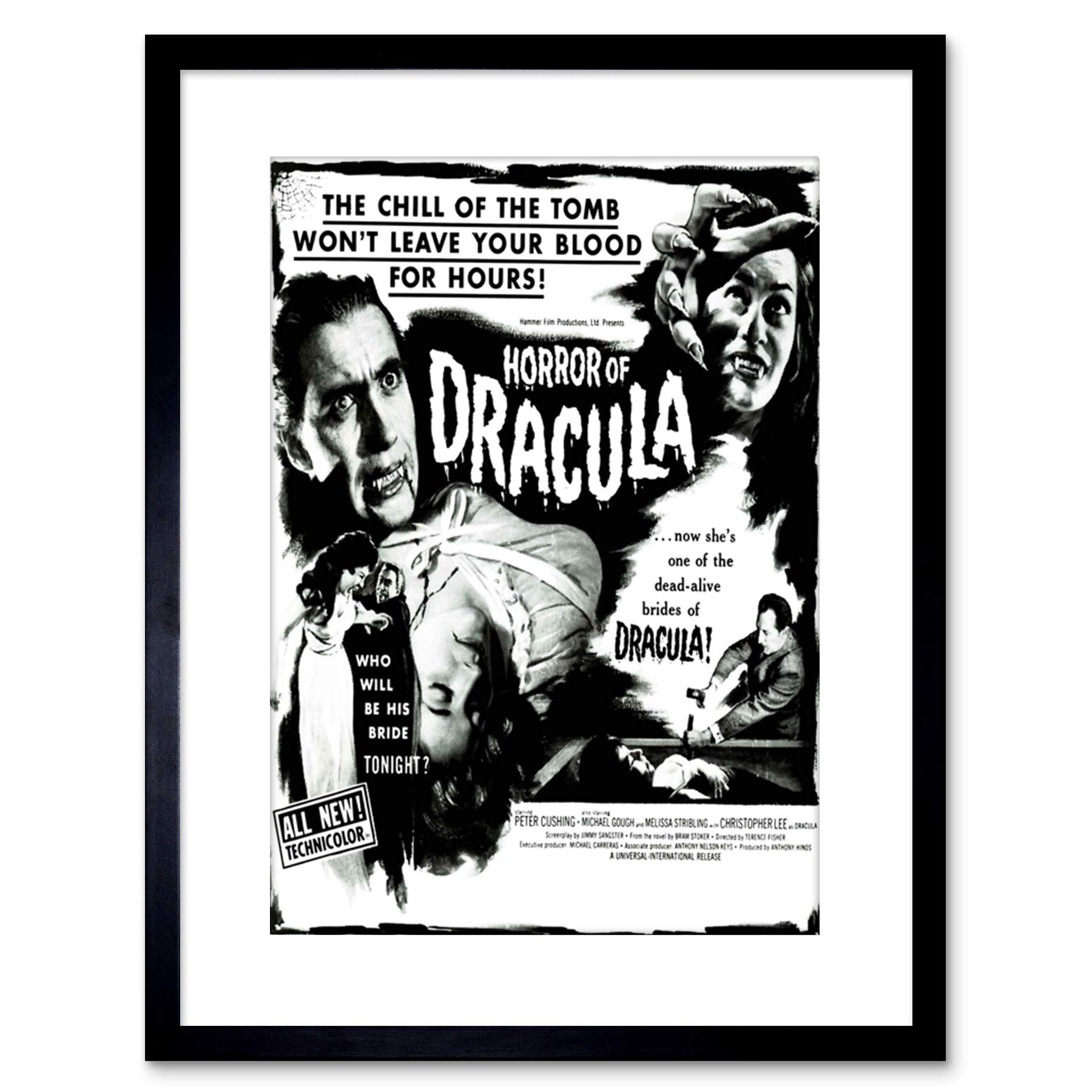 Wee Blue Coo Movie Film Horror Dracula Cushing Vampire USA Framed Wall Art Print