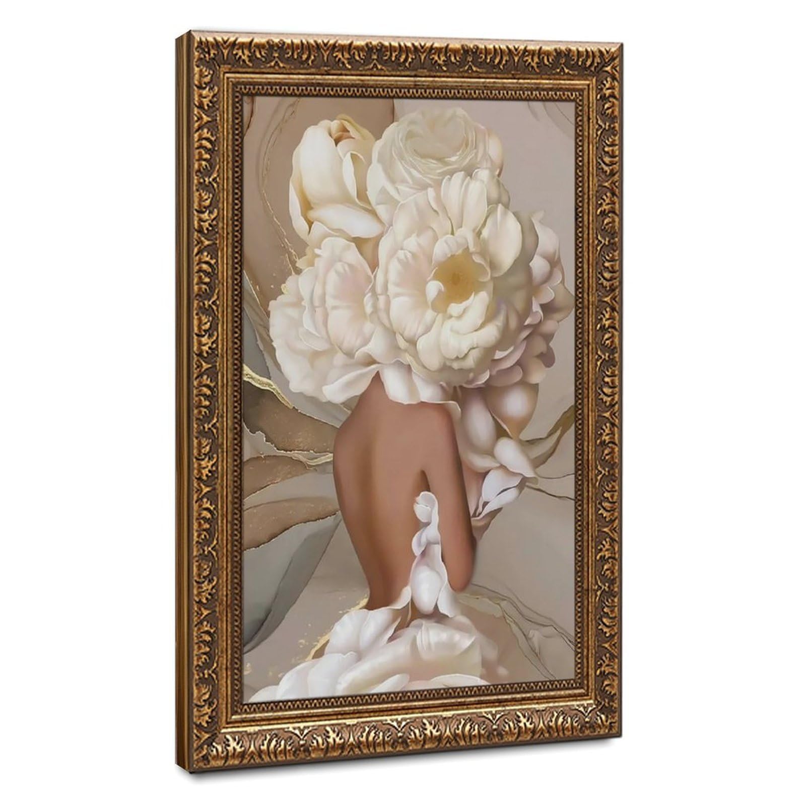 Bareronor Floral Woman Abstract Portrait Canvas Poster Bedroom Decor Landscape Office Room Decor Gift 24" L X 36" W