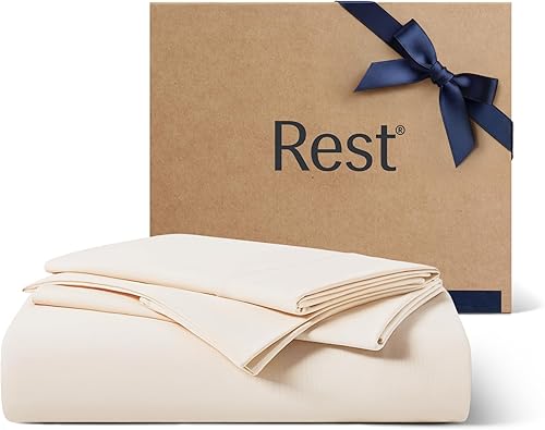 REST Evercool+ Juego de sábanas básico, tamaño King, marfil, sábanas transpirables para personas que duermen con calor y sudores nocturnos, con