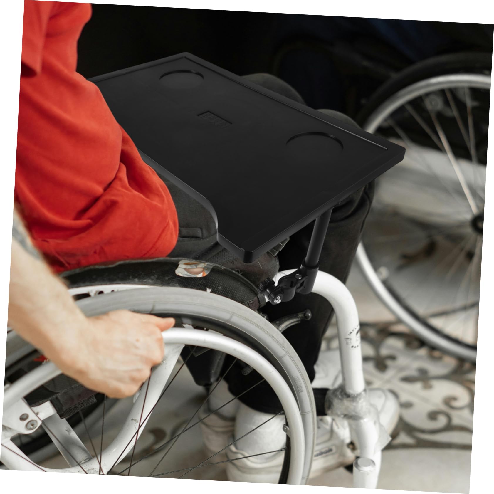 Klappbarer Rollstuhltisch Mit Abnehmbarem Tabletttisch Und Getränkehalter Für Senioren Leichter Und Tragbarer Esstisch Für Rollstühle