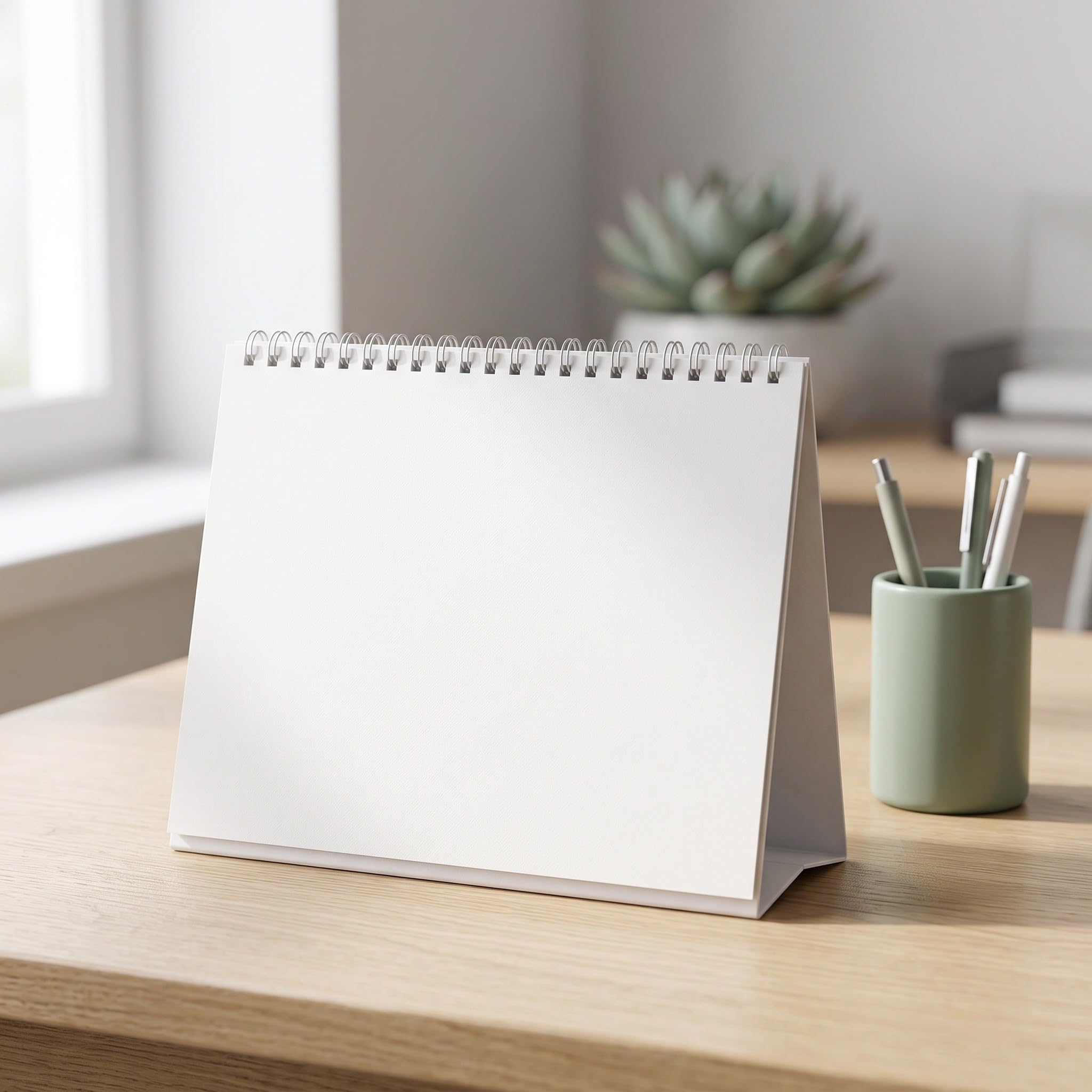 OUNONA 10 Tischkalenderständer für DIY-Projekte – 8-Zoll-Tischkalenderbasis mit Spiralbindung – Nachfüllbarer Monatsplanerständer zum Selbermachen von Planern, Weiß