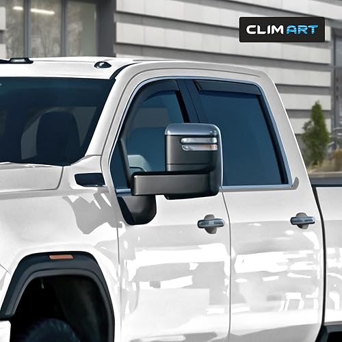 Miniatura 2 de CLIM ART Protectores de lluvia increíblemente duraderos en el canal para GMC Sierra 2500HD3500HD 2020-2024 Crew Cab, deflectores de ventana