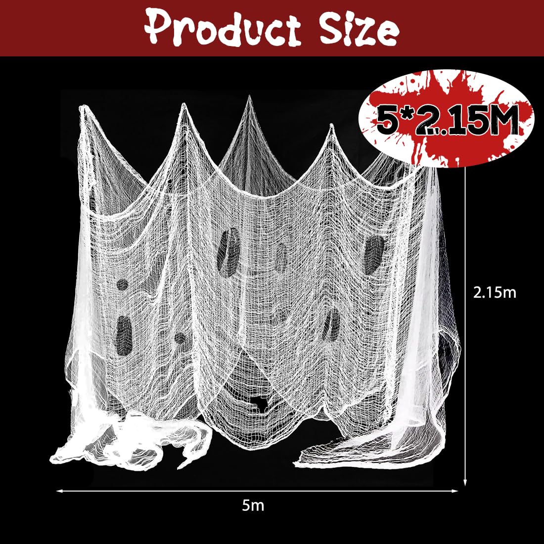 Couverture De Porte D'Halloween En Tissu Effrayant Pour Porte