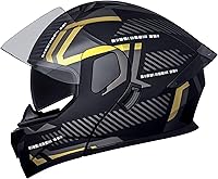 Vista 9 de Cascos de motocicleta modulares de cara completa, Casco de motocicleta de cara completa con certificación DOT, con visor abatible dual, para Rojo