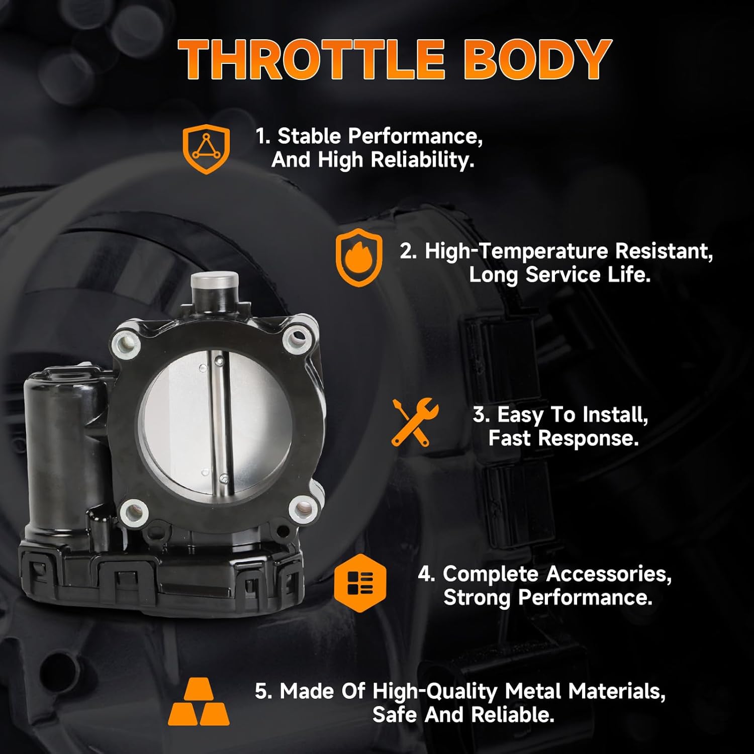 4593858AA Electronic Throttle Body Fits for Chrysler Pacifica 2008/ Town & Country 08-10, Dodge Grand Caravan 08-10, Jeep Wrangler 08-11 3.3L 3.8L OE 04593858AB TA1747630418P