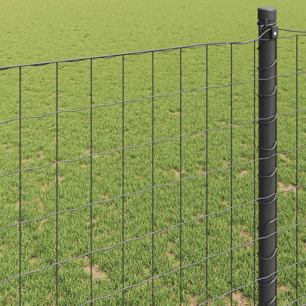 Ogrodzenie euro, szare, 1,6 x 10 m, żelazo powlekane PCW, wytrzymałe ogrodzenie ogrodowe do użytku na zewnątrz, bariera dla zwierząt, łatwy montaż bez kopania