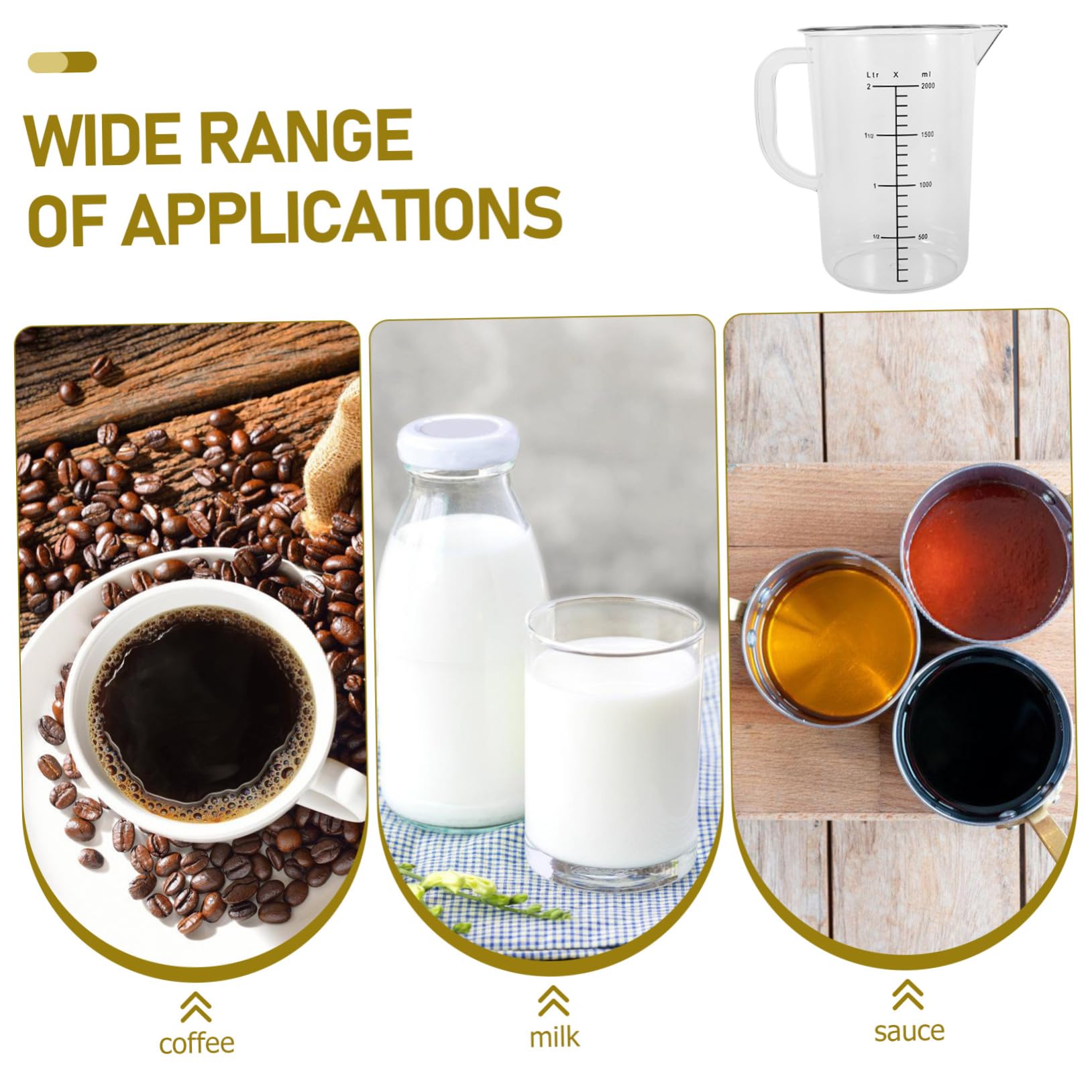 Ciieeo 2 Pièces Grand à Mesurer Tasse de Mesure Liquide Polyvalente pour Cuisine